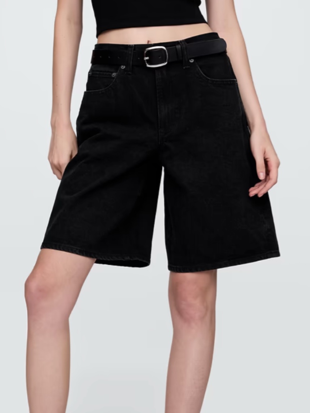 Gap Mid Rise Longline Denim Shorts
